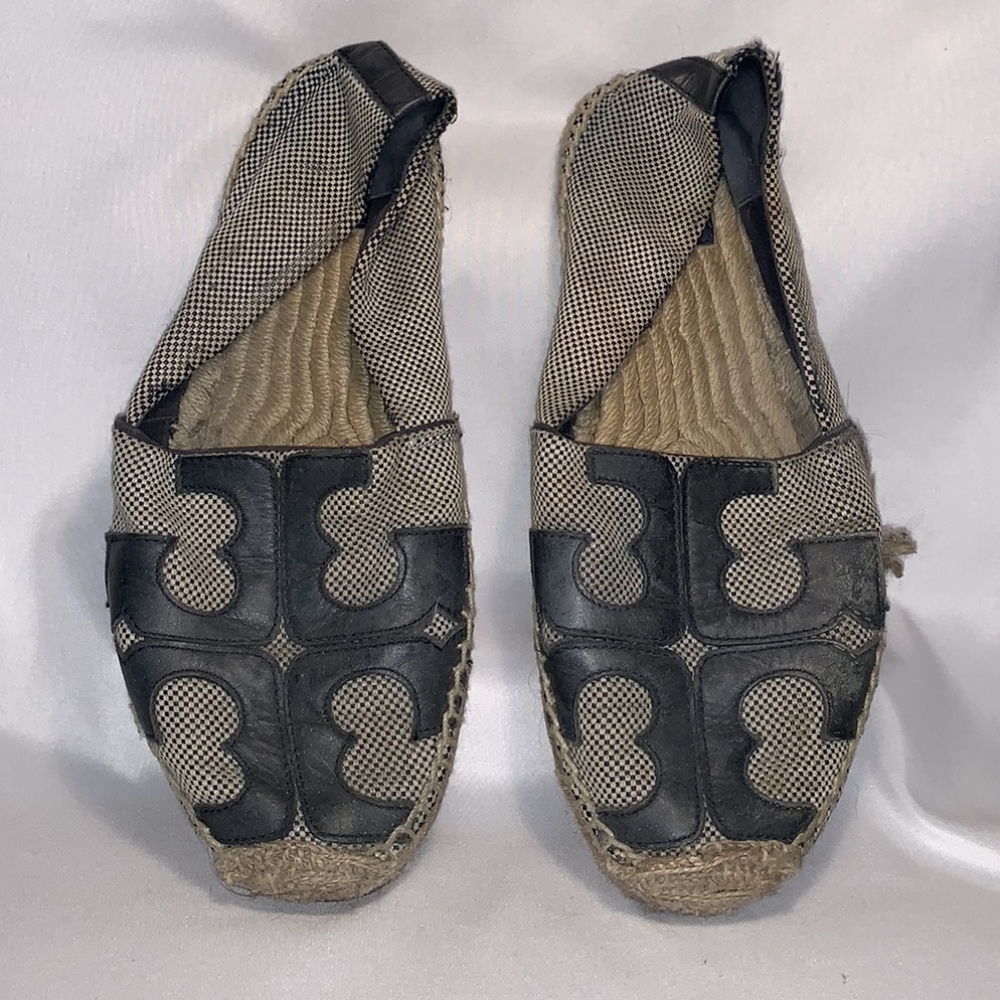 Tory Burch espadrilles canvas and blue leather size 9.5